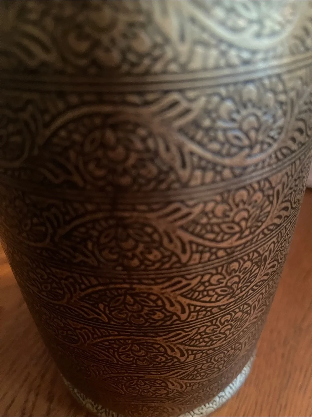 Decorative Carved Metal Lantern - Gold Finish